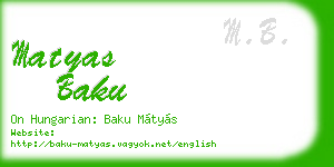 matyas baku business card
